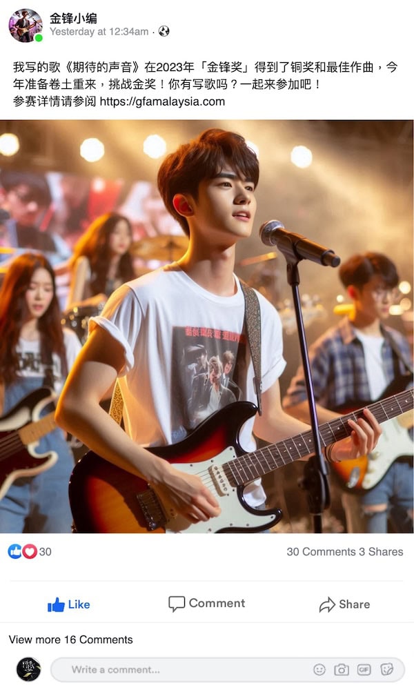 金锋奖宣传大使  - FB